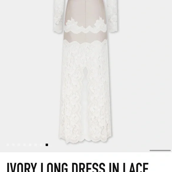 Elegant Ivory Lace Long Dress - Picture 8 of 11